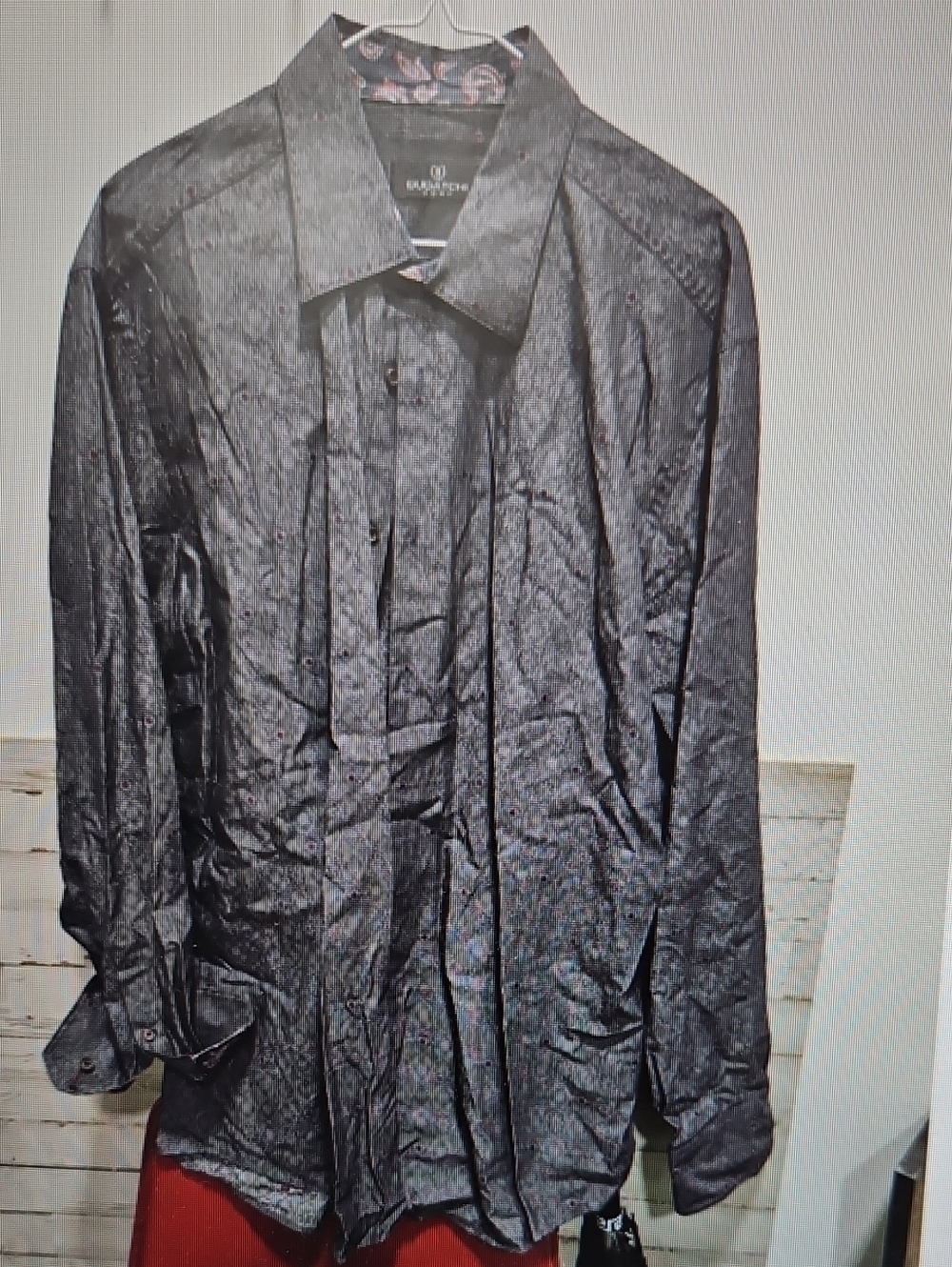 Bugatchi Black Men's Lightweight Shirt Jacket with Subtle Pattern